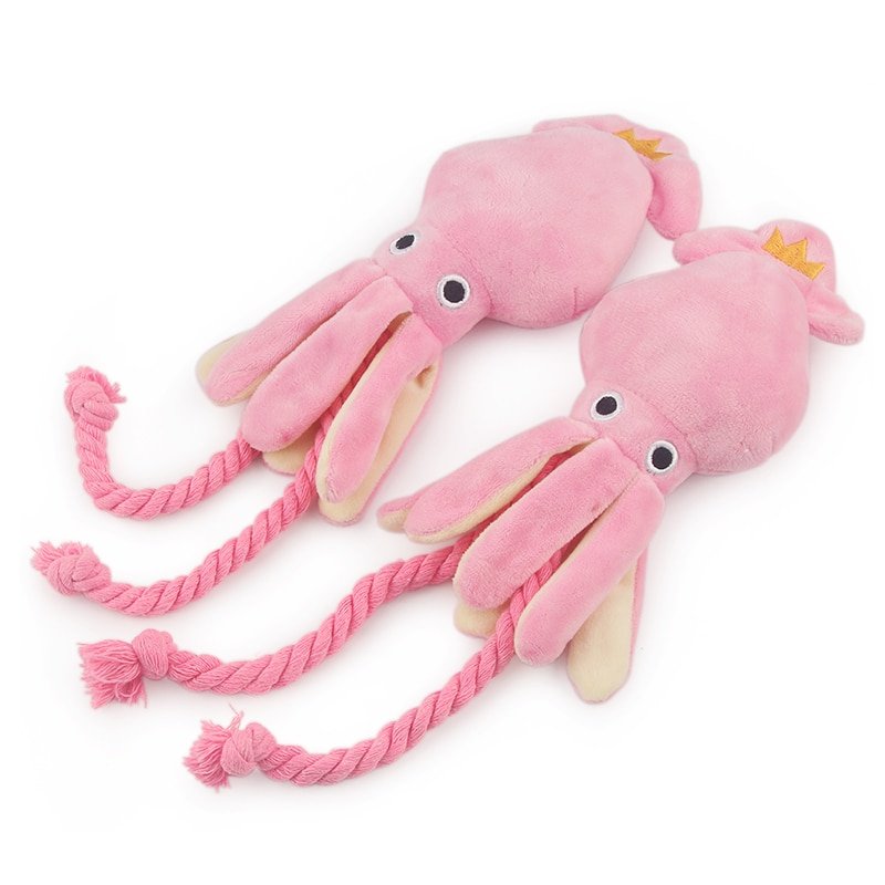 Plush Pink Squid Dog Toy Plush Pink Squid Dog Toy
