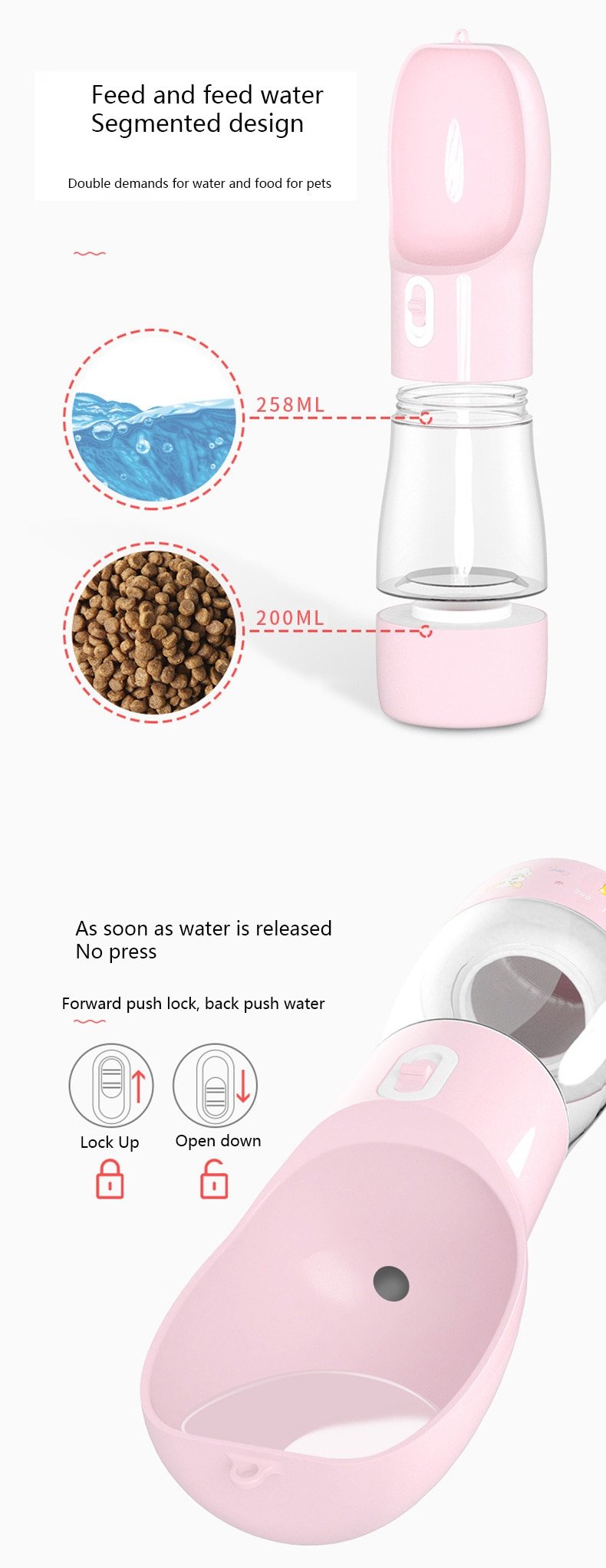Dog's Travel Water Bottle with Spoon Dog's Travel Water Bottle with Spoon